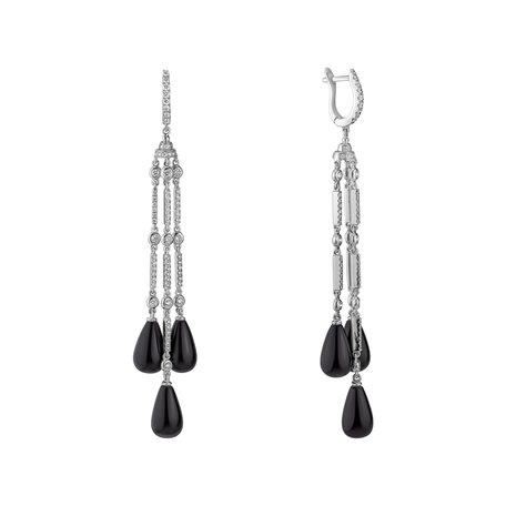 Diamond earrings and Onyx Royal Dazzle