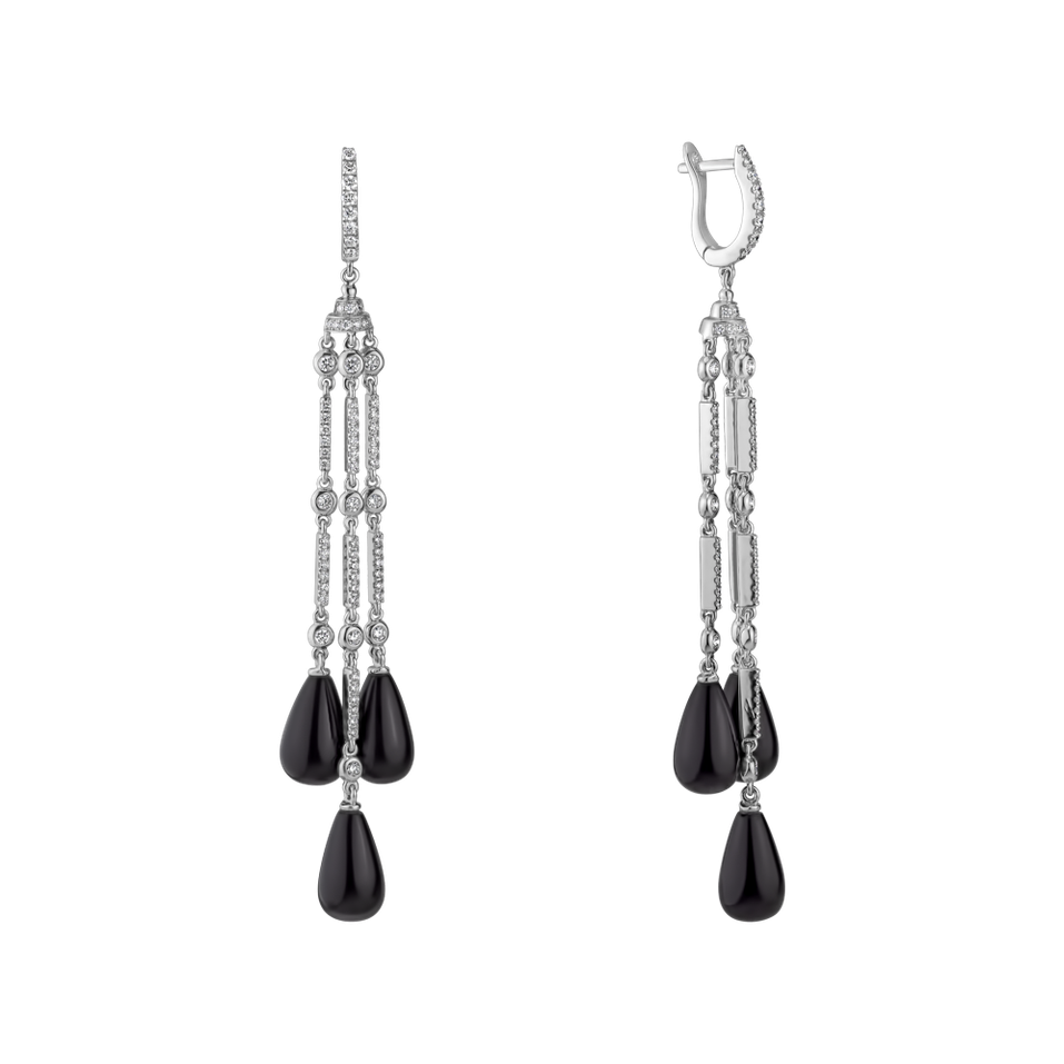 Diamond earrings and Onyx Royal Dazzle