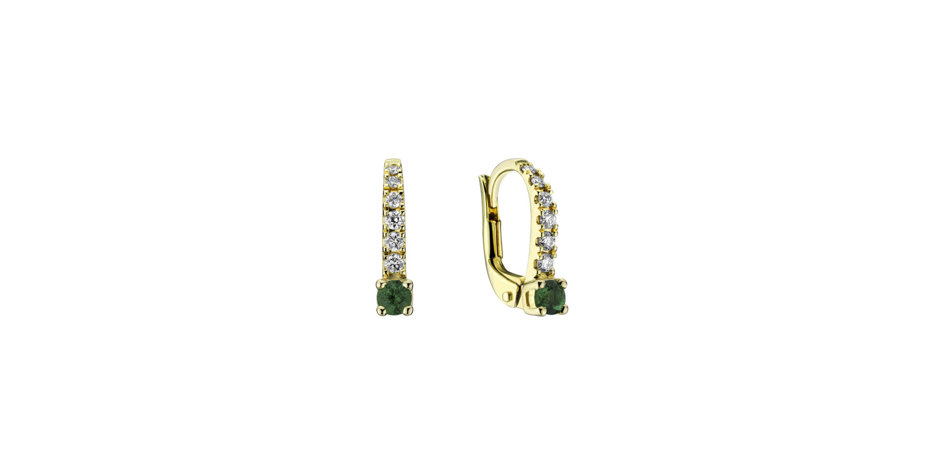 Diamond earrings with Emerald Fairytale Gentility