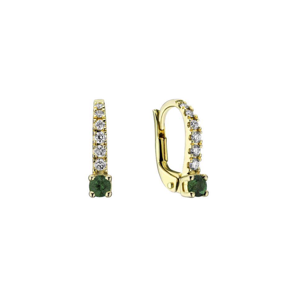 Diamond earrings with Emerald Fairytale Gentility
