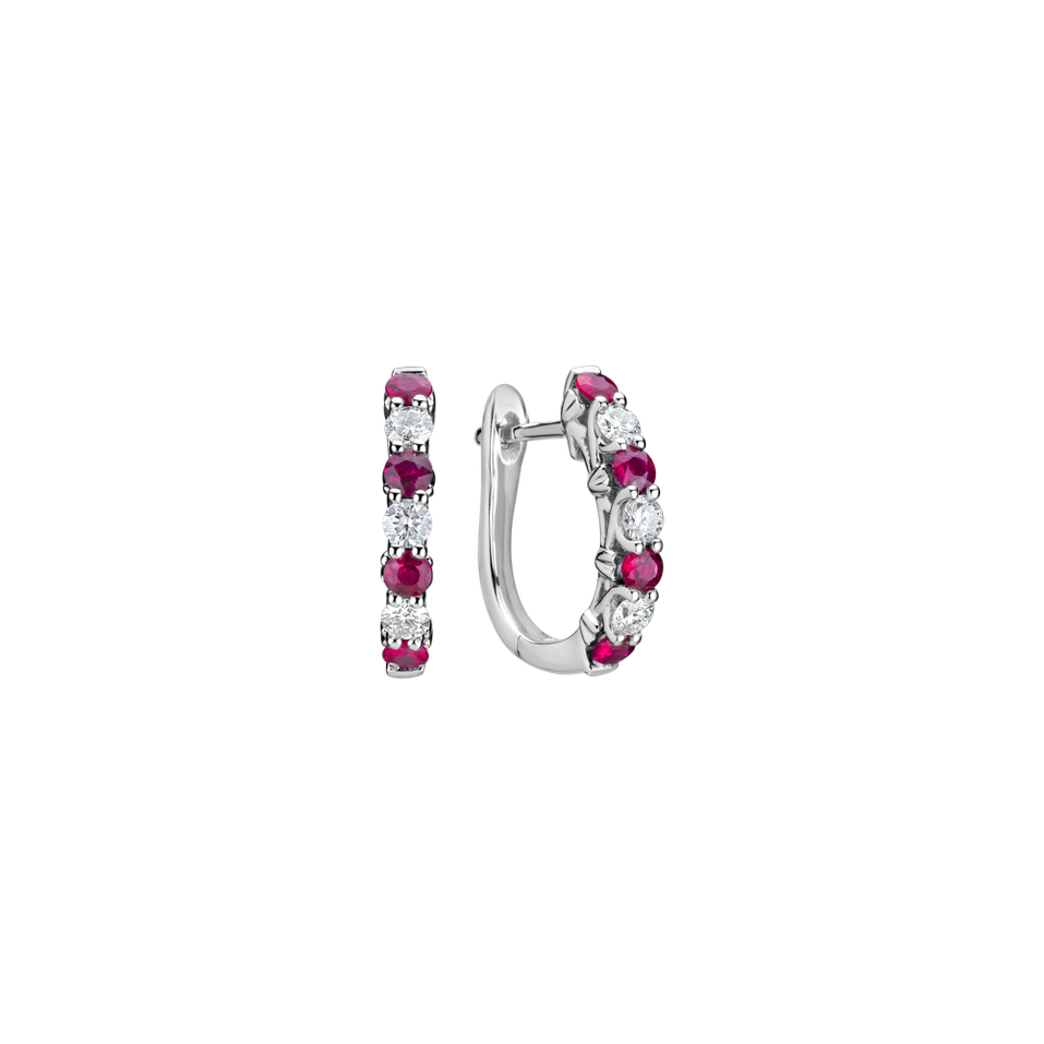 Diamond earrings and Ruby Gem Grace
