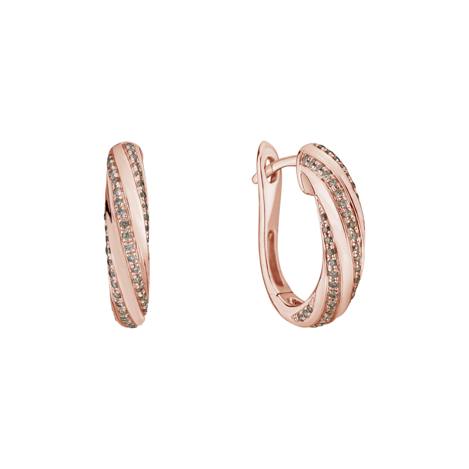 Earrings with brown diamonds Joyful Energy