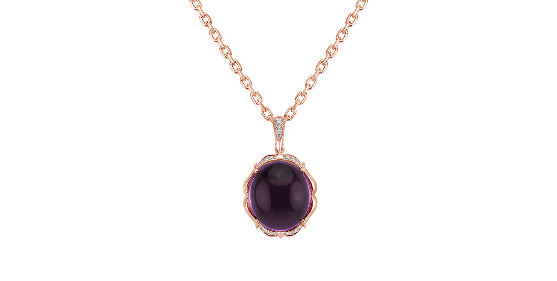 Diamond pendant with Amethyst Magic Mirror