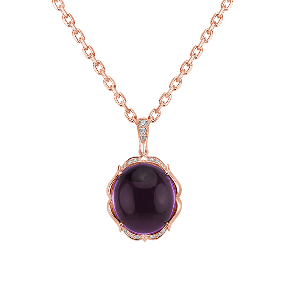 Diamond pendant with Amethyst Magic Mirror