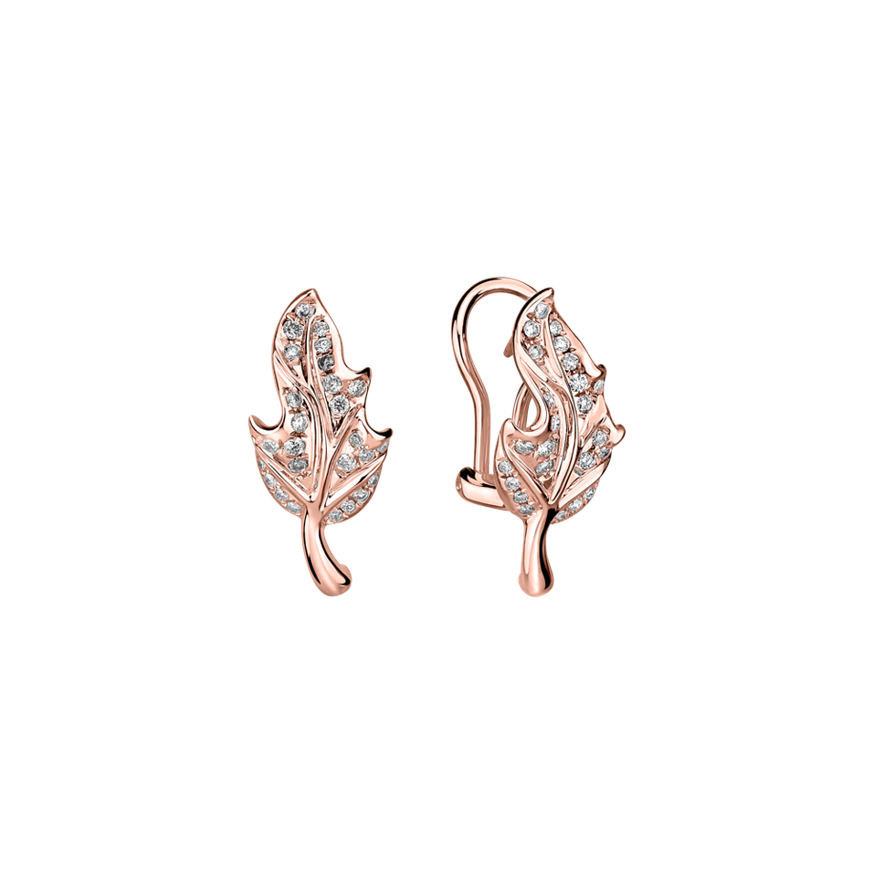 Diamond earrings Autumn Leaves