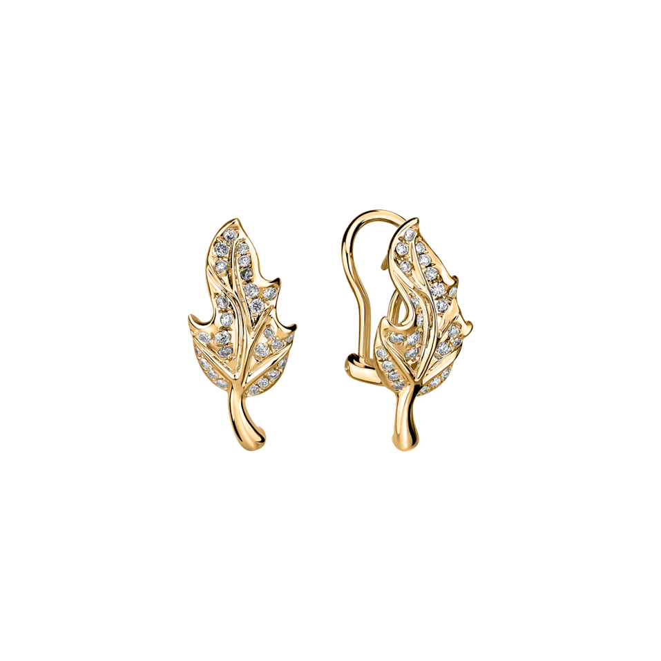 Diamond earrings Autumn Leaves