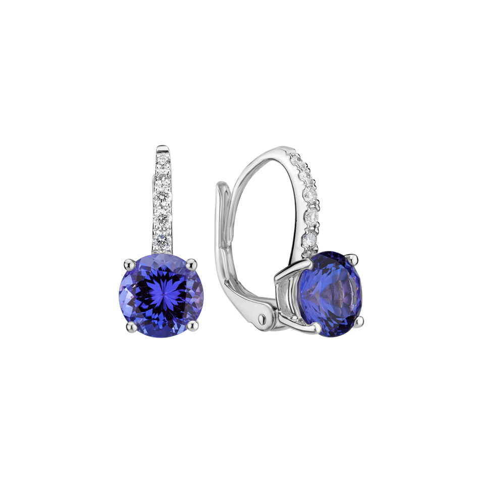 Diamond earrings with Tanzanite Fairytale Gentility