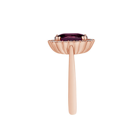 Diamond ring with Rhodolite Sparkling Hero