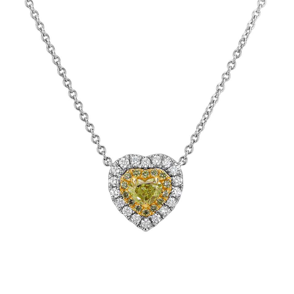 Necklace with yellow and white diamonds Sunny Love