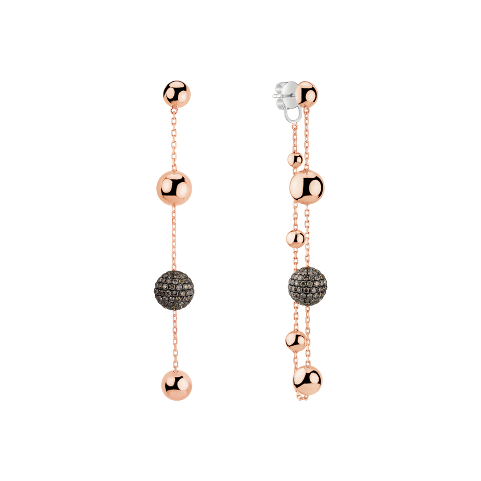 Earrings with brown diamonds Fantastic Marvel