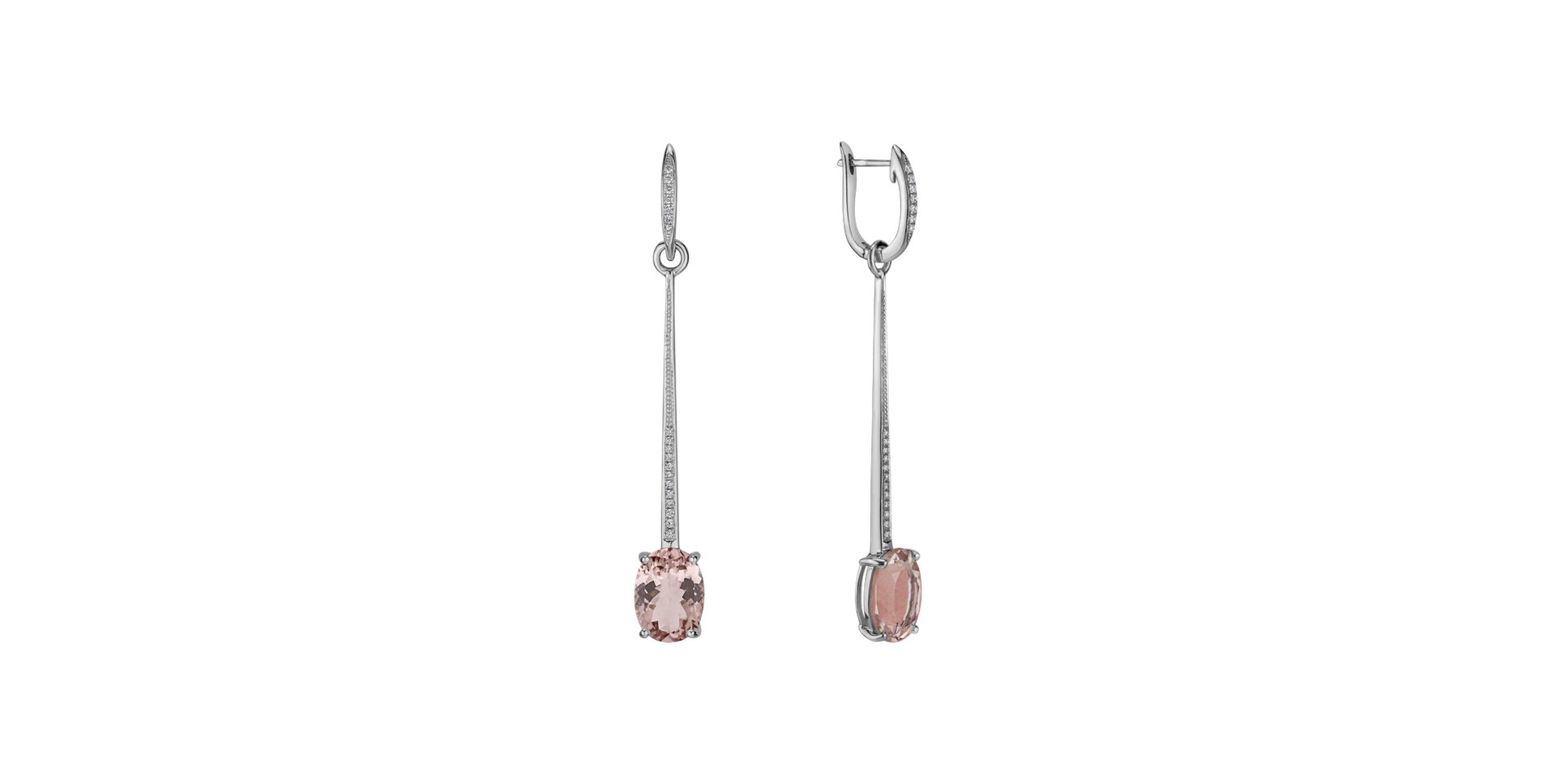 Diamond earrings with Morganite Princely Marvel