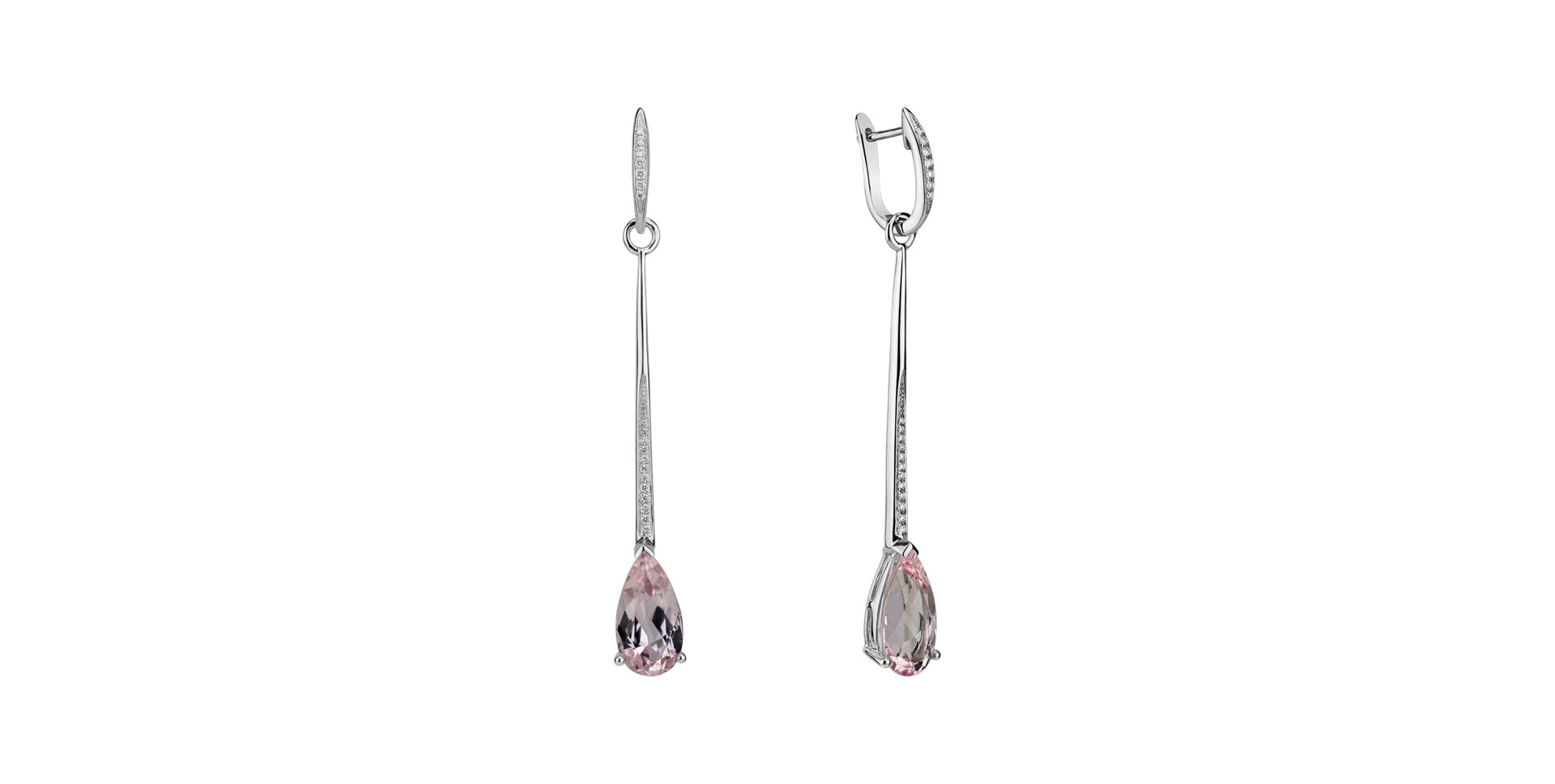 Diamond earrings with Morganite Infinite Marvel