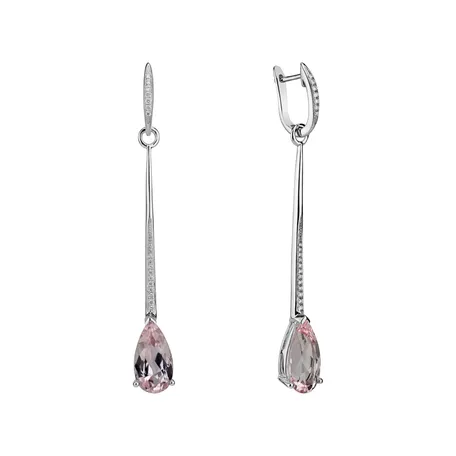 Diamond earrings with Morganite Infinite Marvel