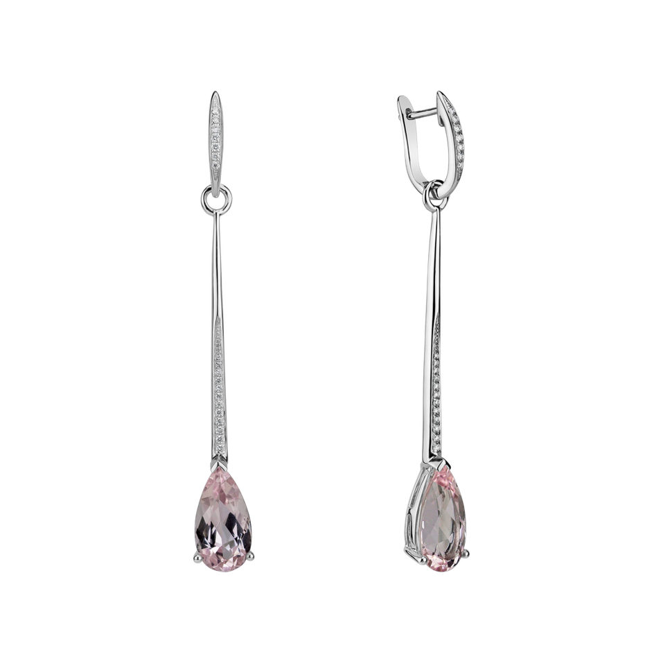 Diamond earrings with Morganite Infinite Marvel