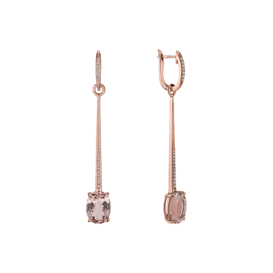 Diamond earrings with Morganite Aldwyn