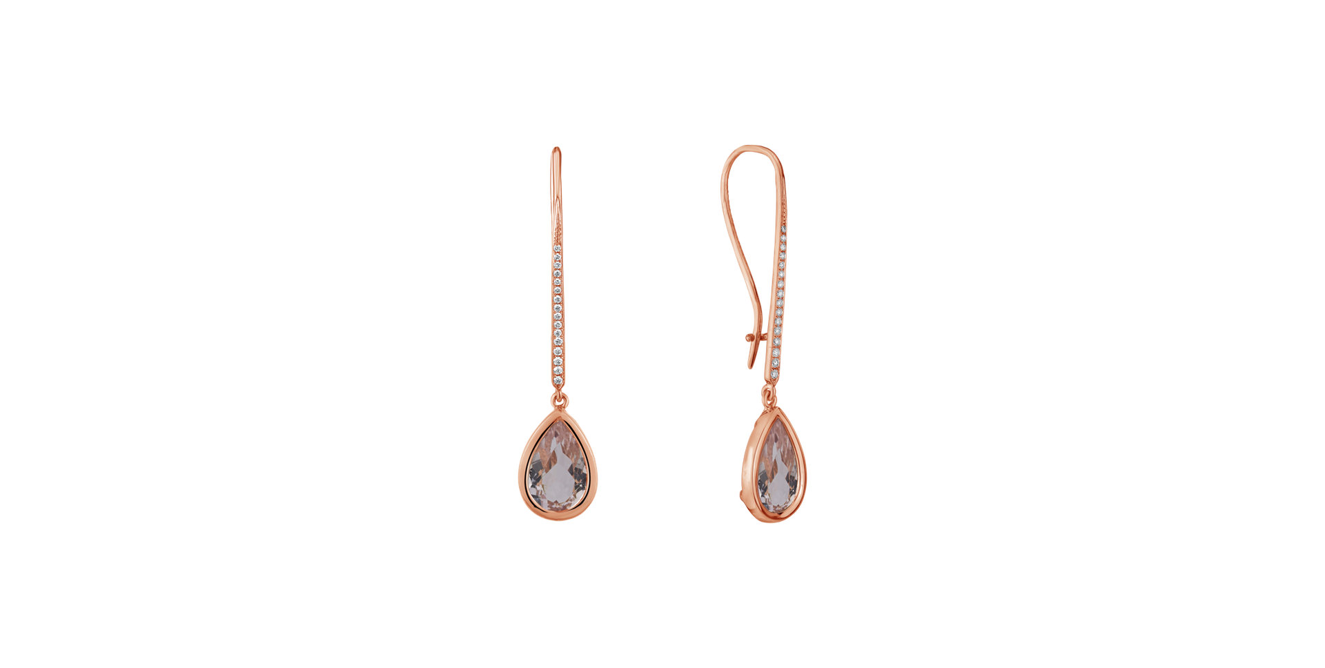 Diamond earrings with Morganite Imaginary Home