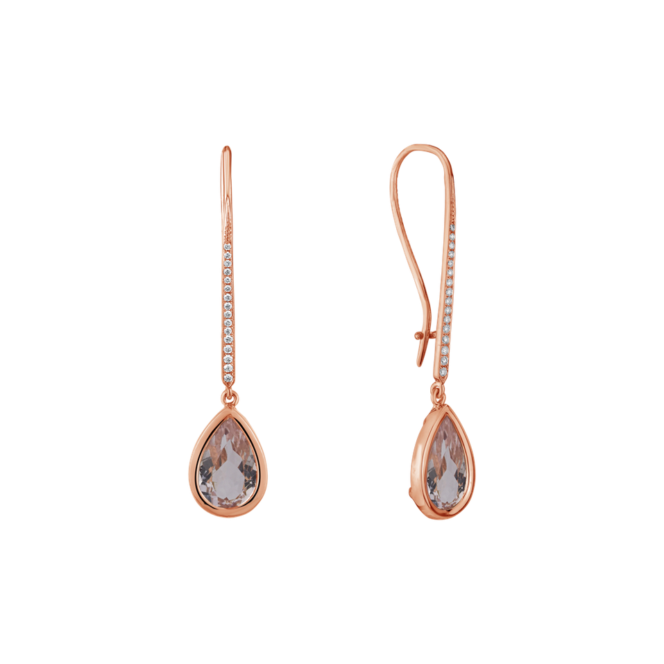 Diamond earrings with Morganite Imaginary Home