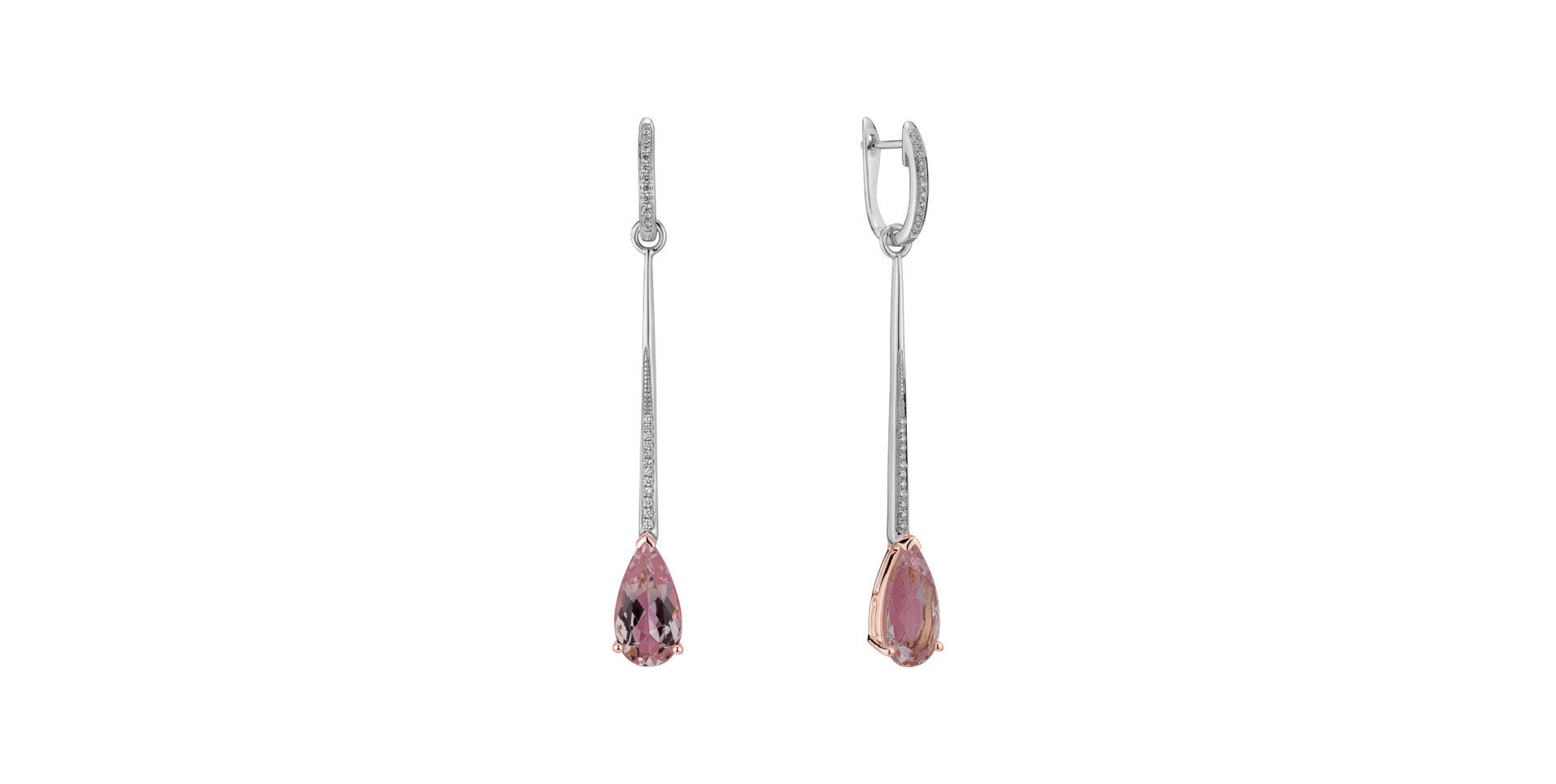 Diamond earrings with Morganite Delightful Touch