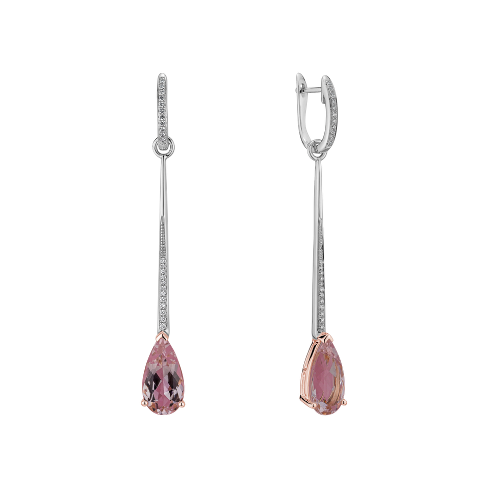 Diamond earrings with Morganite Delightful Touch