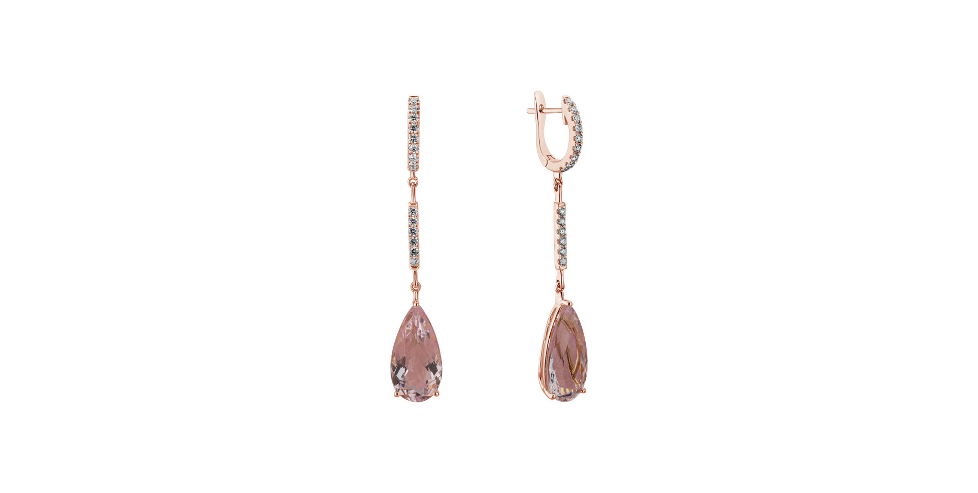 Diamond earrings with Morganite Metabolic