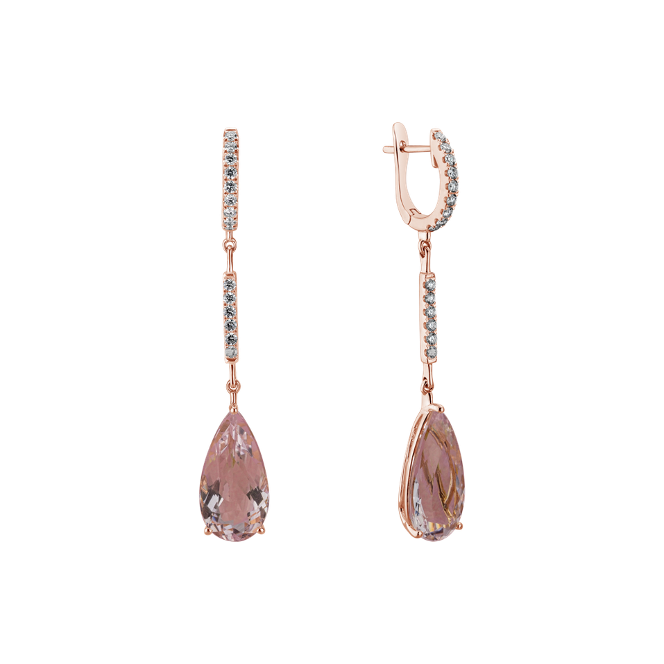 Diamond earrings with Morganite Metabolic
