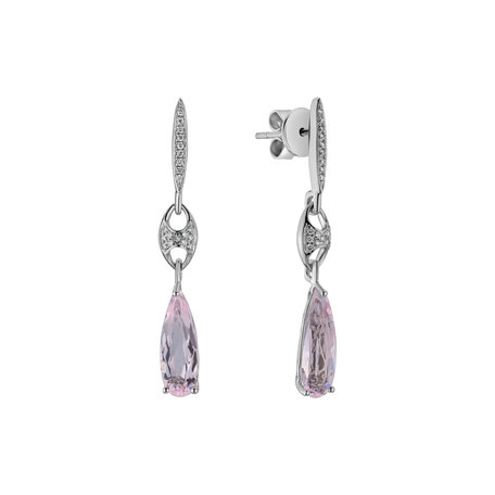 Diamond earrings with Morganite Echoes Whisper