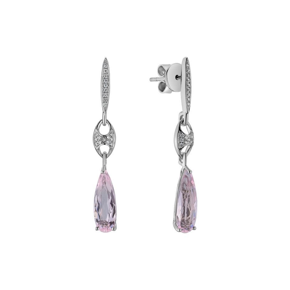 Diamond earrings with Morganite Echoes Whisper