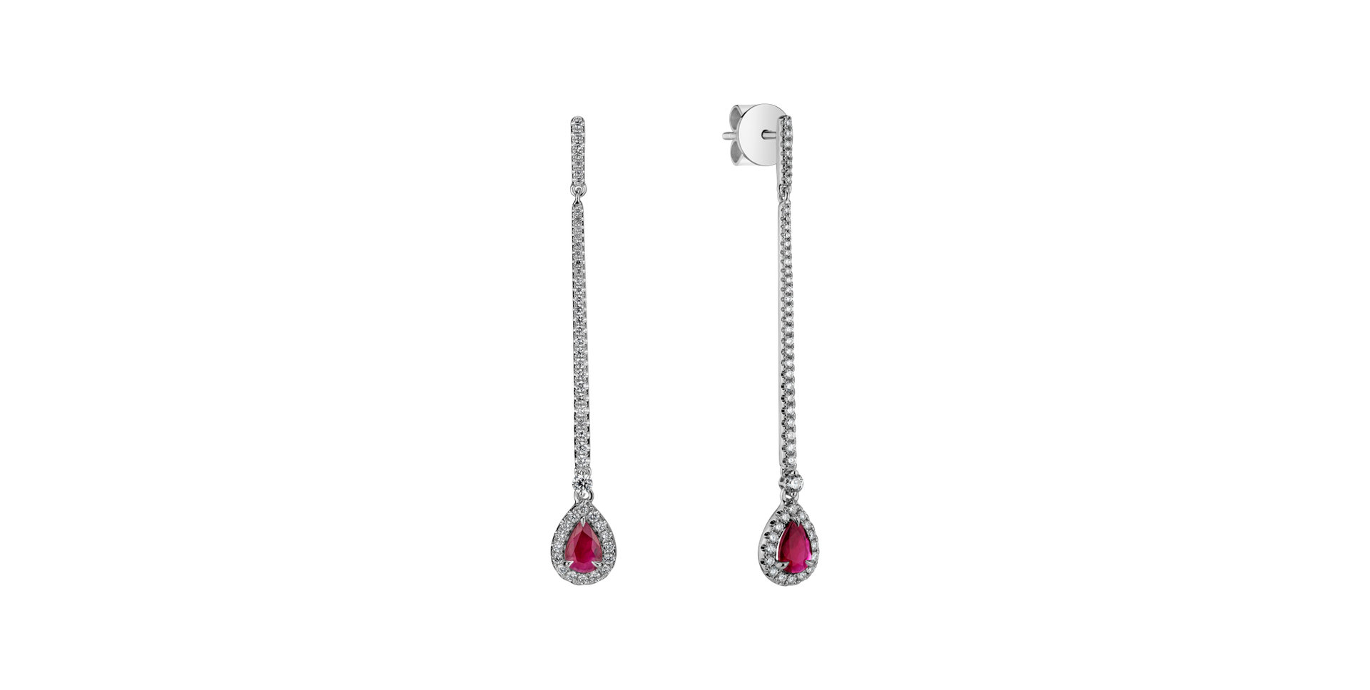 Diamond earrings with Ruby Royal Blood