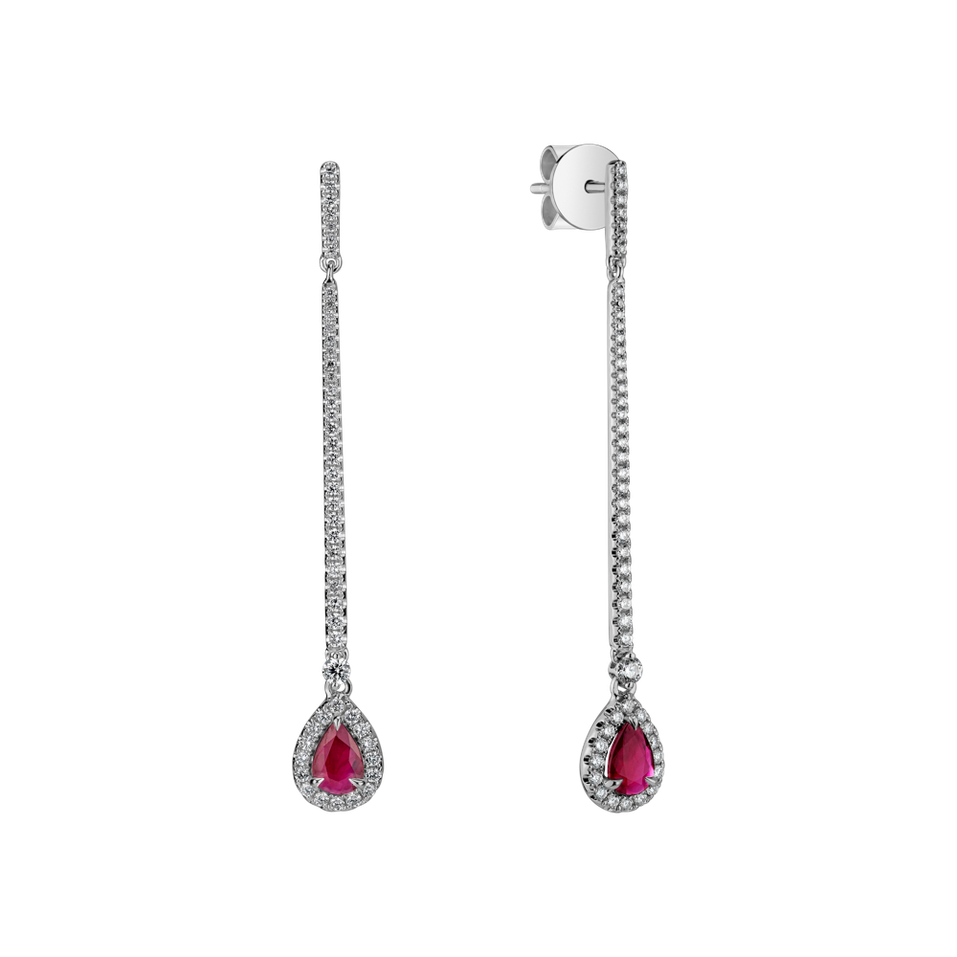 Diamond earrings with Ruby Royal Blood