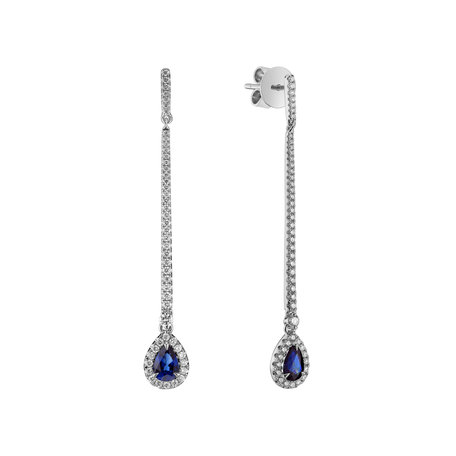 Diamond earrings with Sapphire Royal Blood