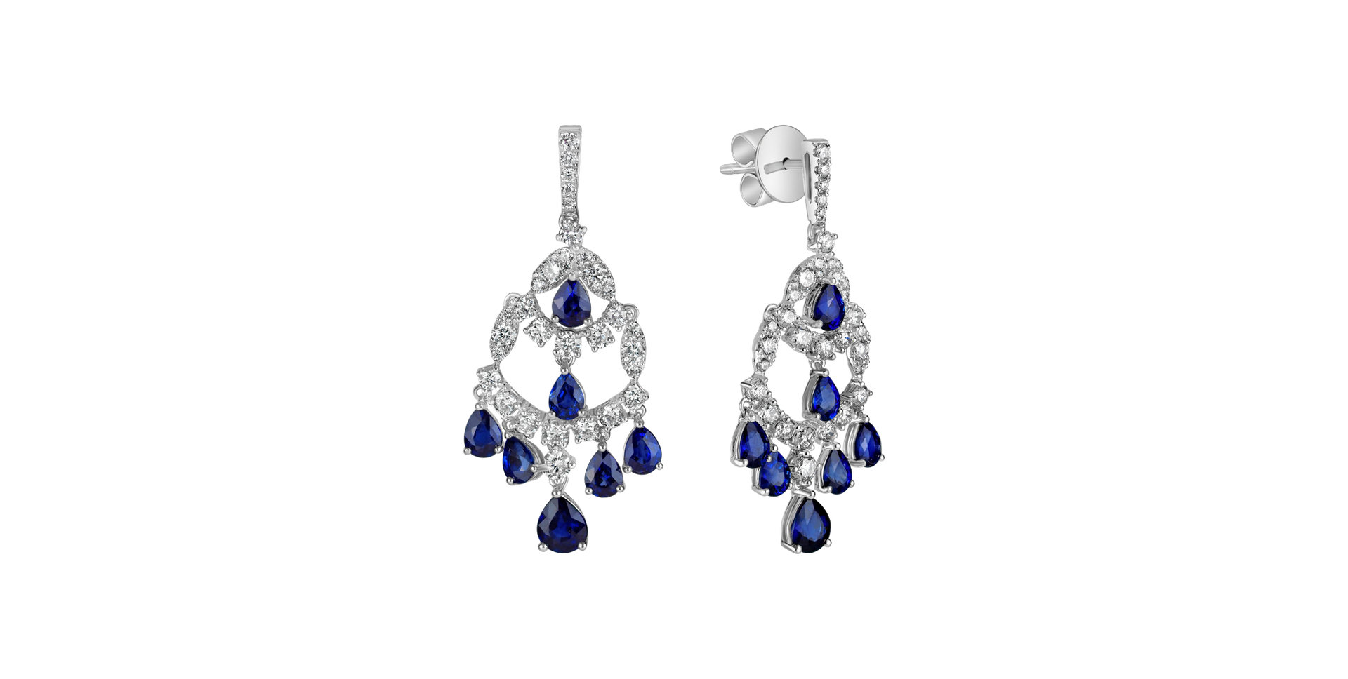 Diamond earrings and Sapphire Imperial Mesh