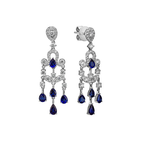 Diamond earrings and Sapphire Oriental Curtain