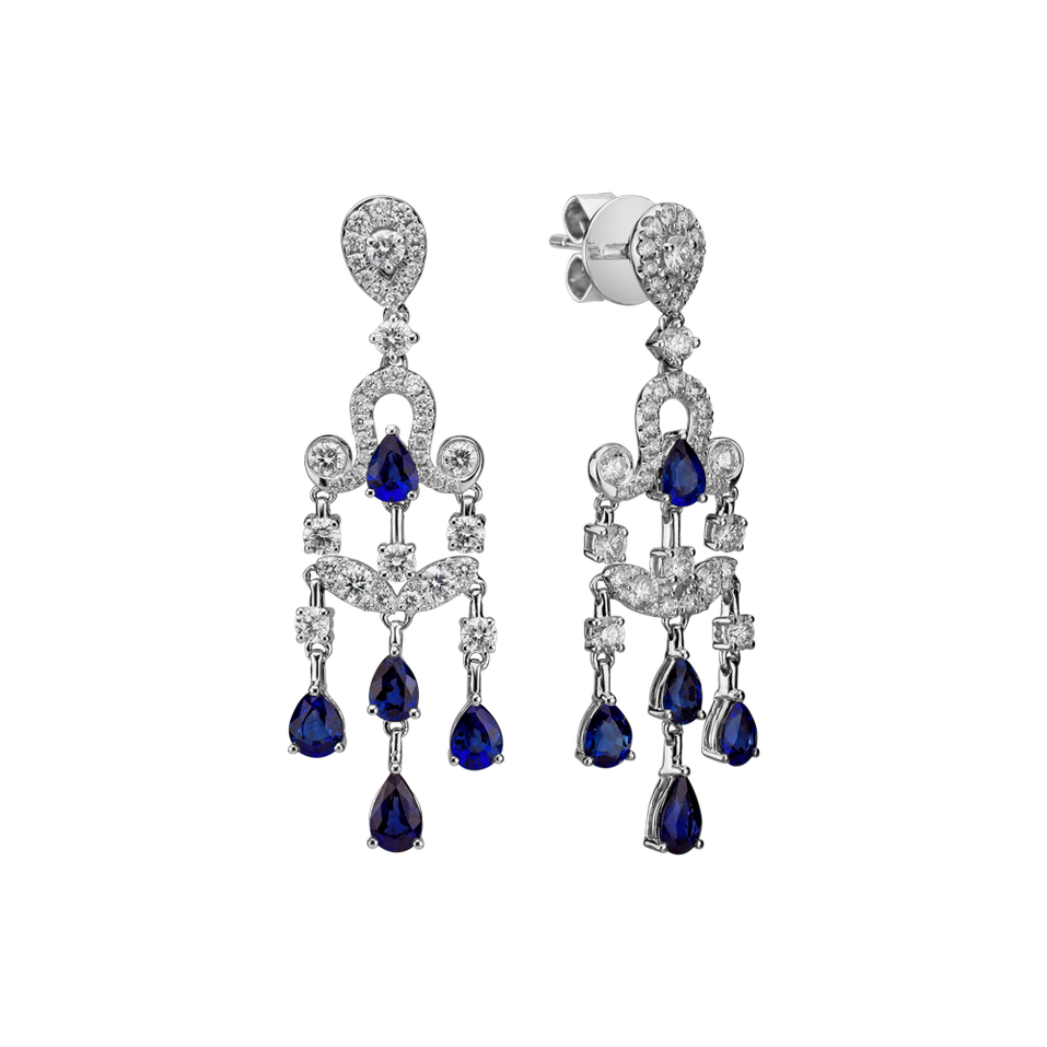 Diamond earrings and Sapphire Oriental Curtain