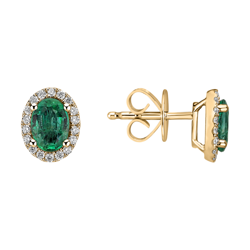 Diamond earrings with Emerald Imperial Allegory