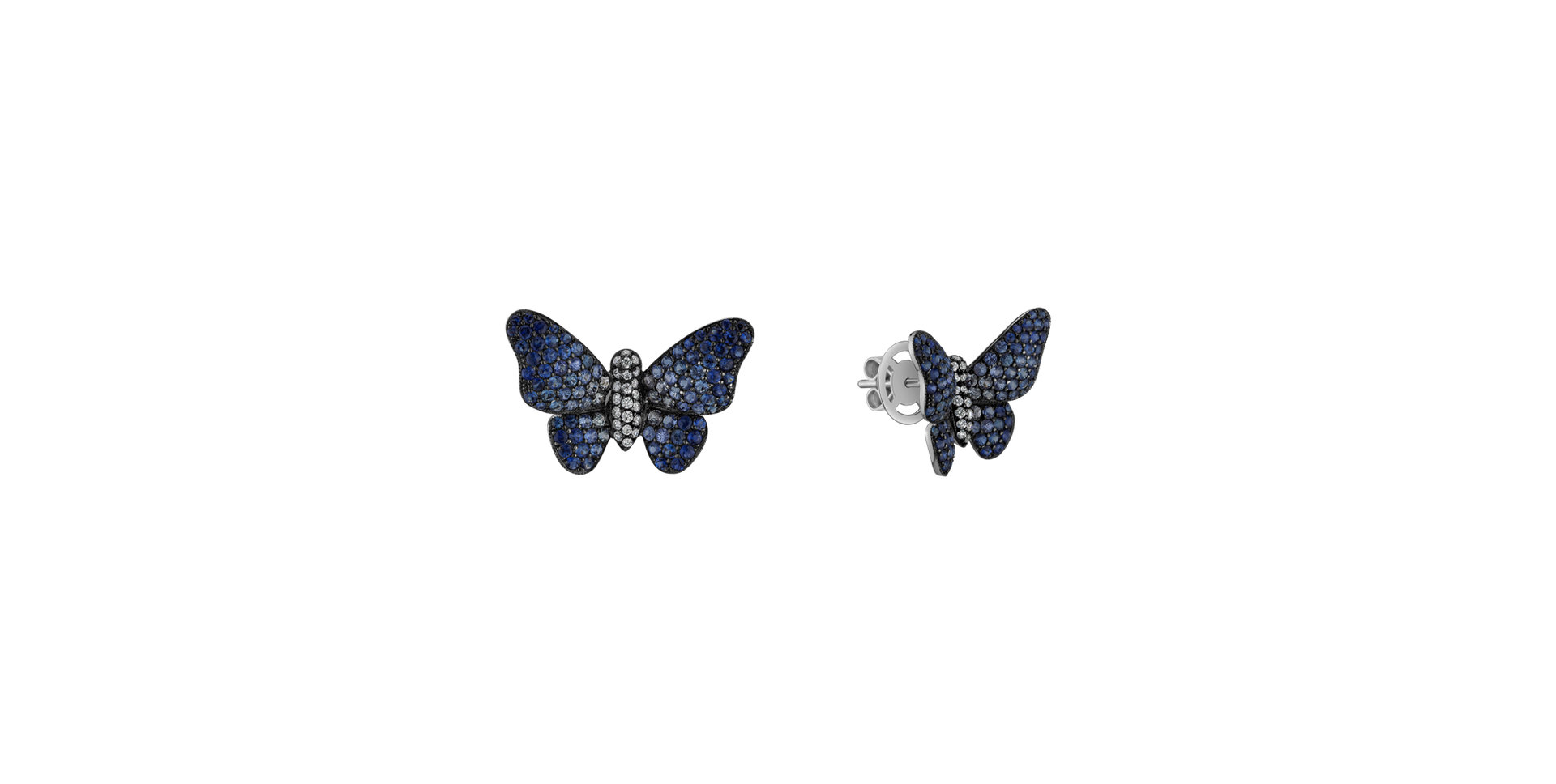 Diamond earrings and Sapphire Alluring Butterfly