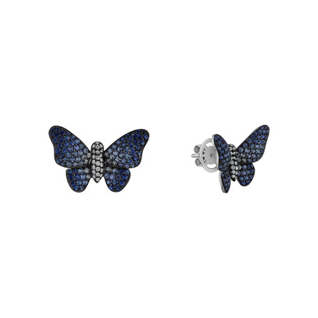 Diamond earrings and Sapphire Alluring Butterfly