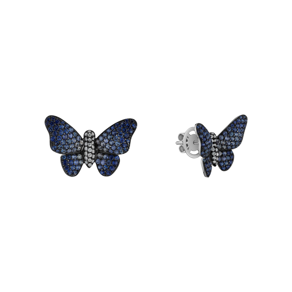 Diamond earrings and Sapphire Alluring Butterfly