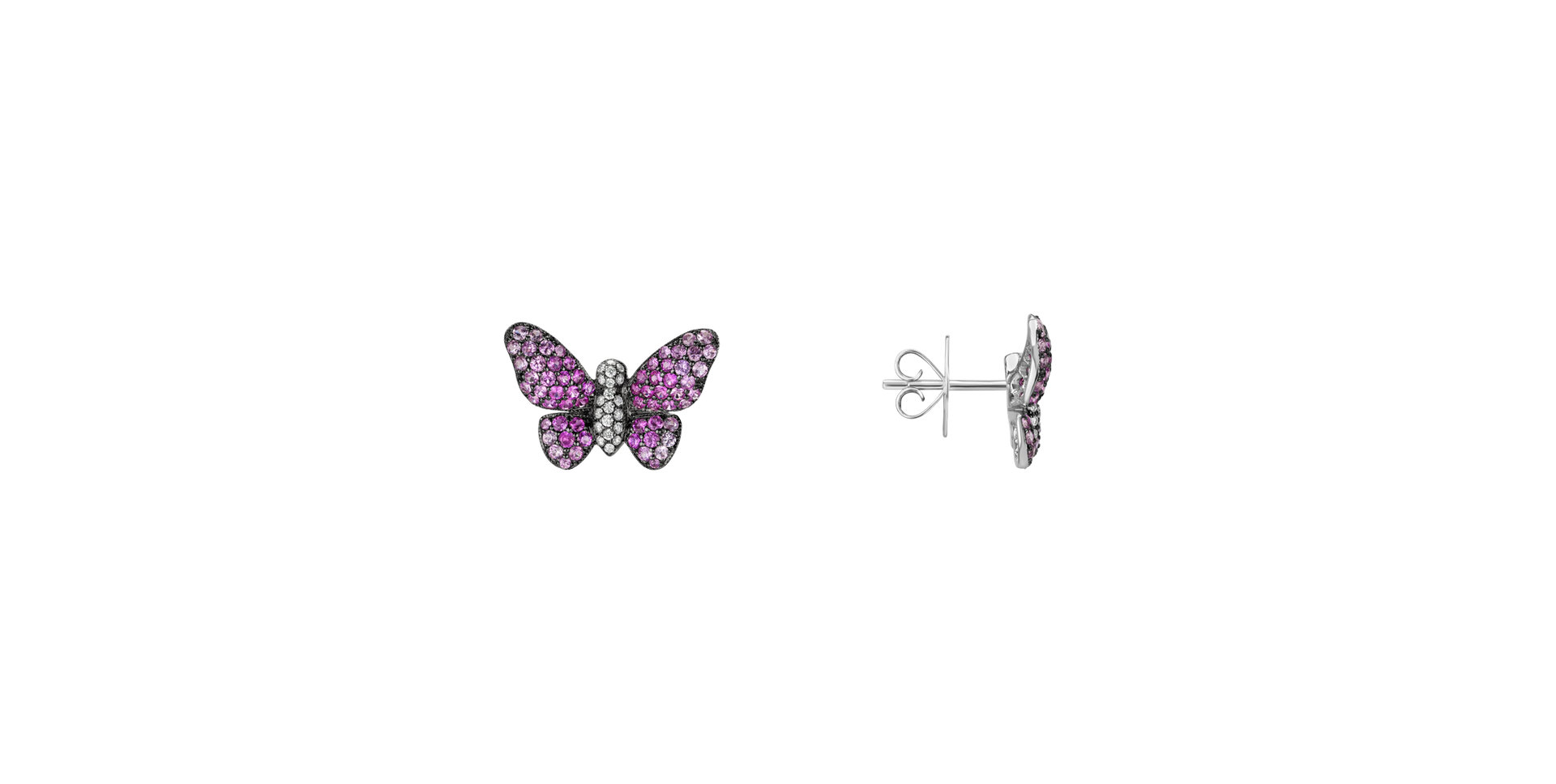 Diamond earrings and Sapphire Enticing Butterfly