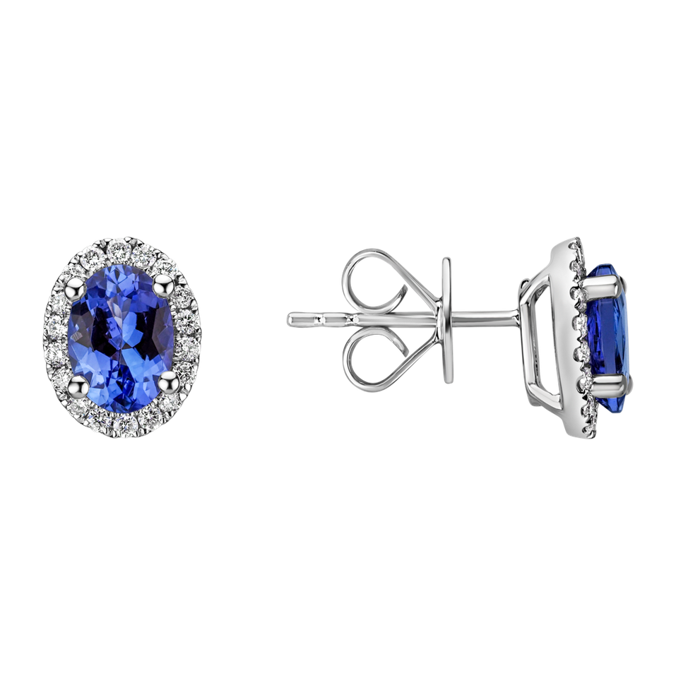 Diamond earrings with Tanzanite Imperial Allegory
