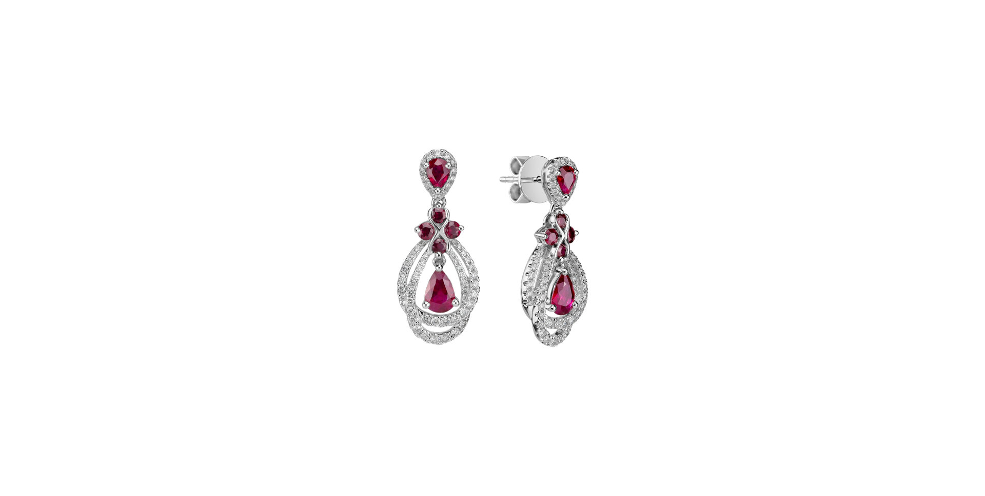 Diamond earrings and Ruby Ruby Chandelier