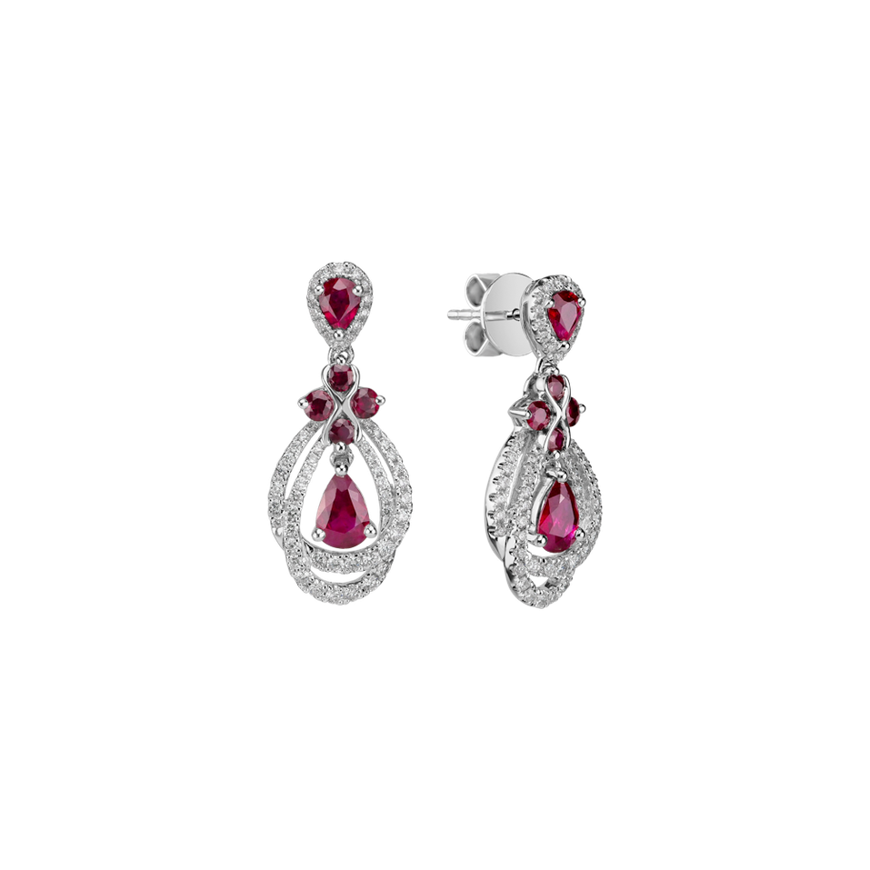 Diamond earrings and Ruby Ruby Chandelier