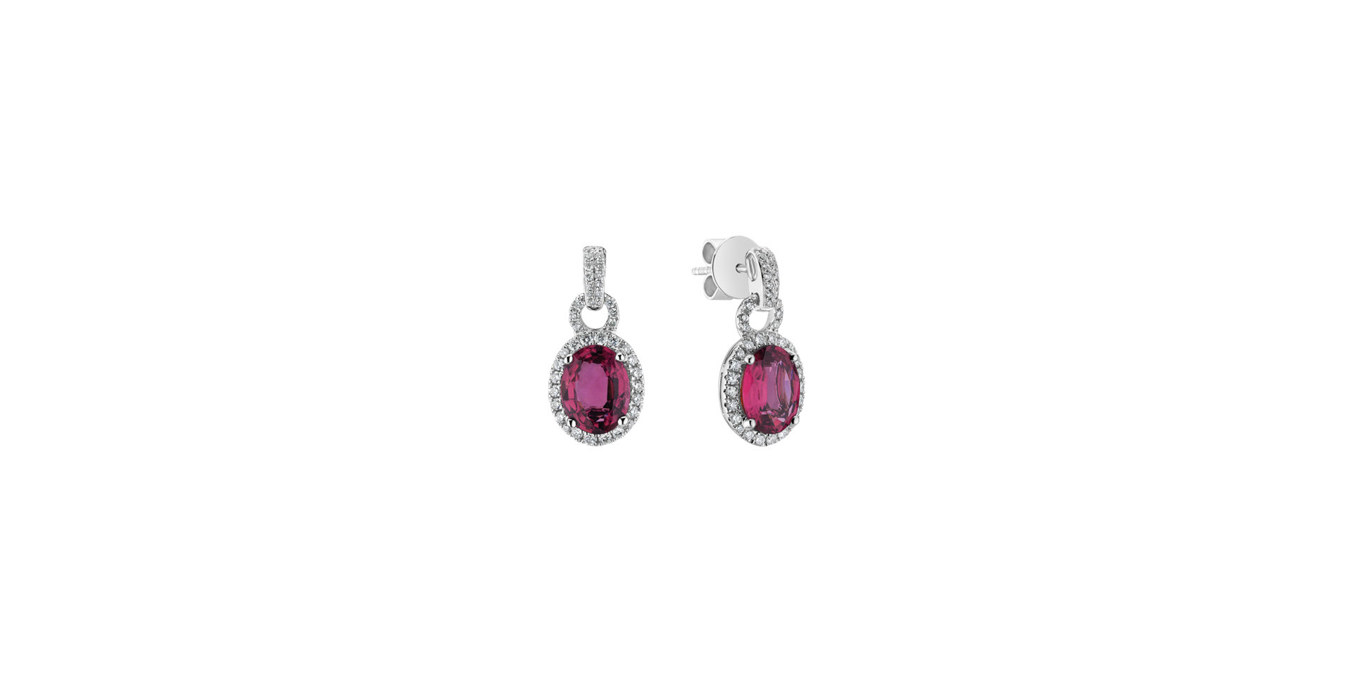 Diamond earrings with Tourmaline Rose Princess