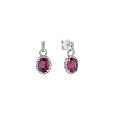Diamond earrings with Tourmaline Rose Princess