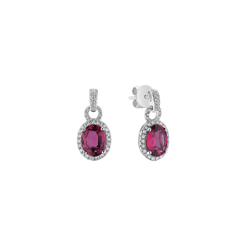 Diamond earrings with Tourmaline Rose Princess