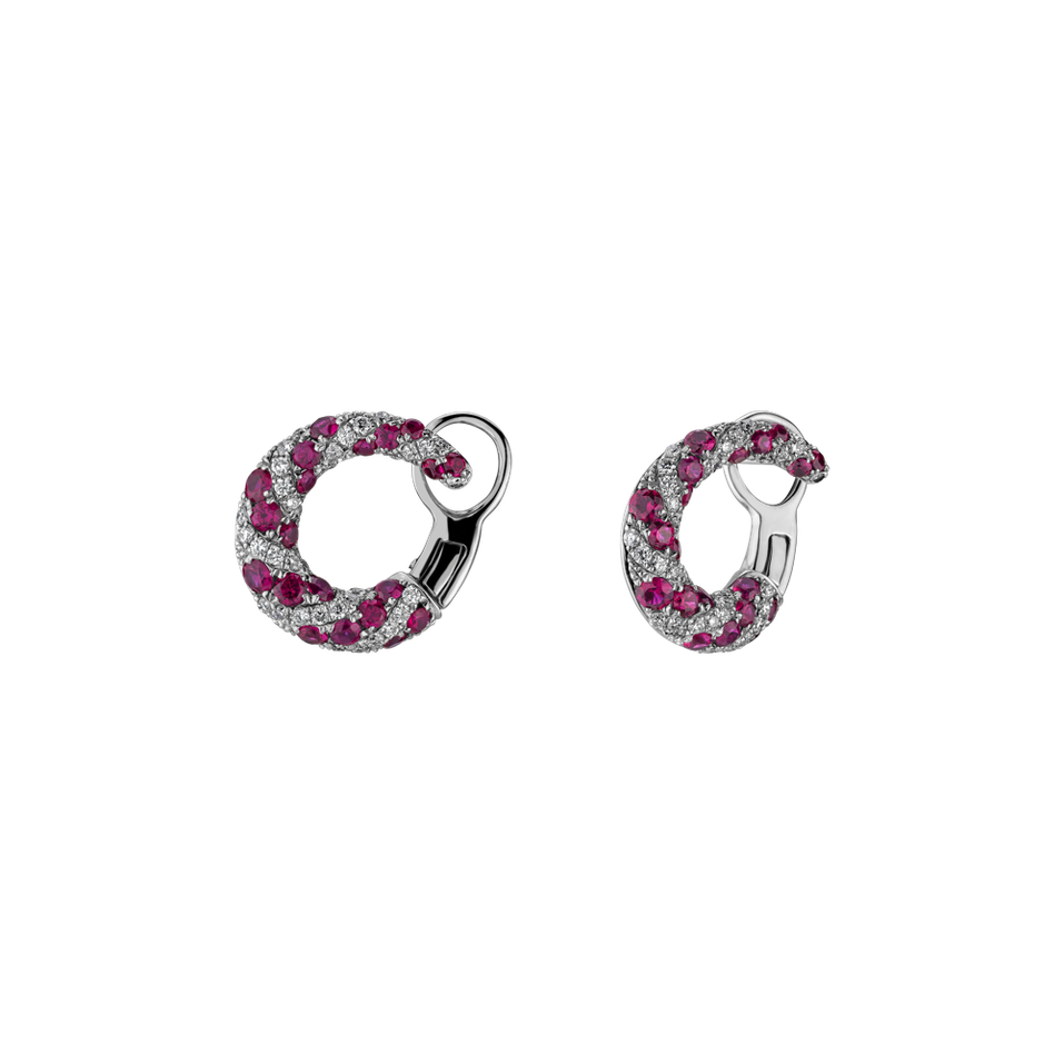 Diamond earrings and Ruby Acarya