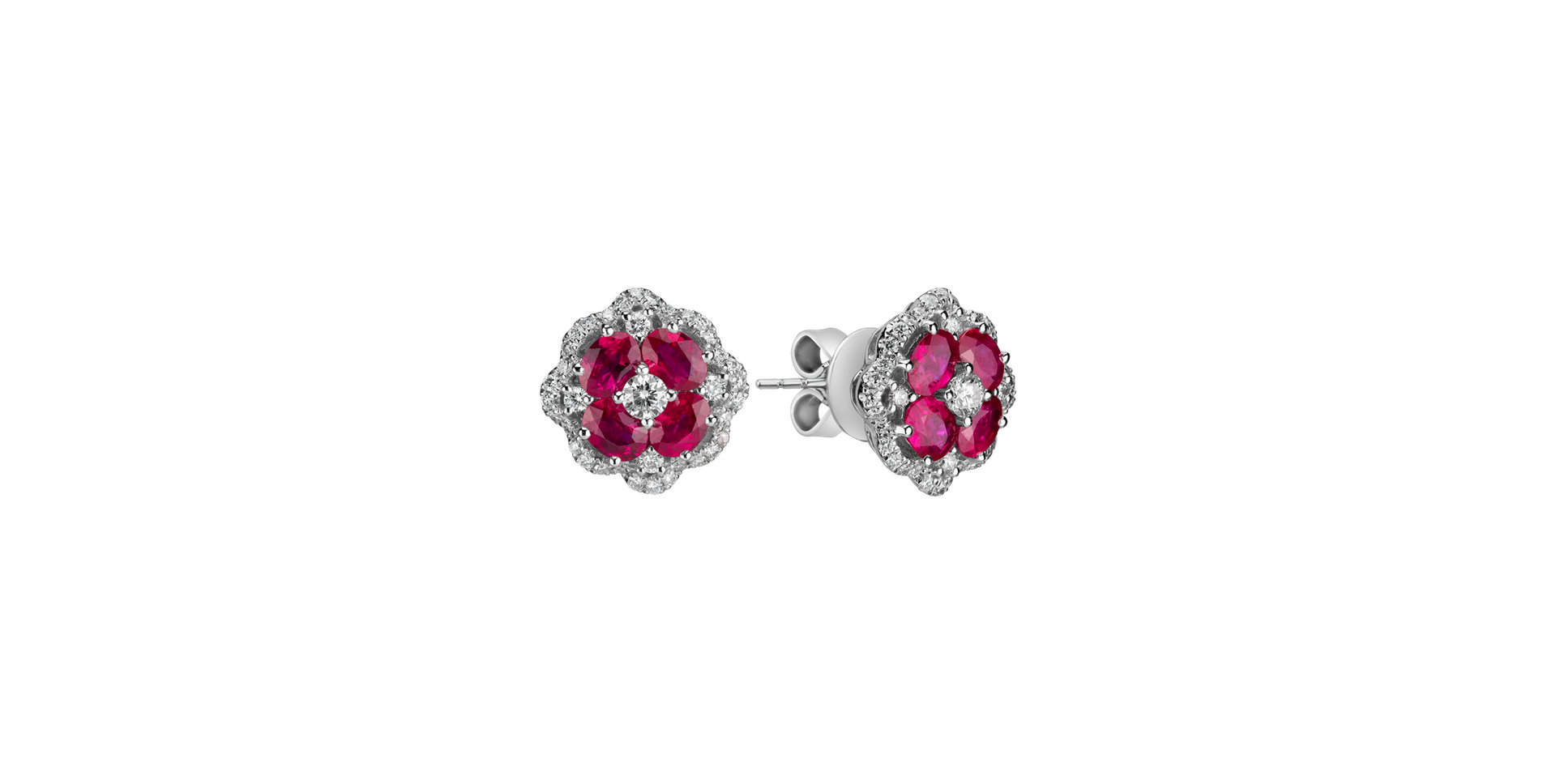 Diamond earrings and Ruby Luxy Mirage
