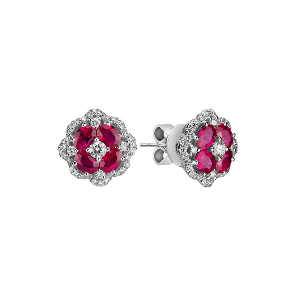 Diamond earrings and Ruby Luxy Mirage
