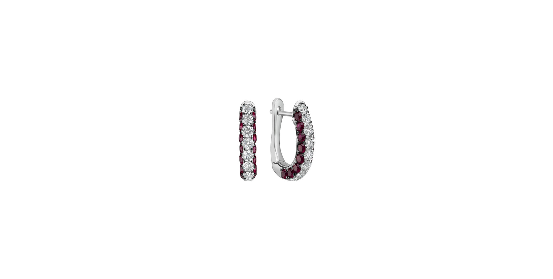 Diamond earrings and Ruby Charming Circles