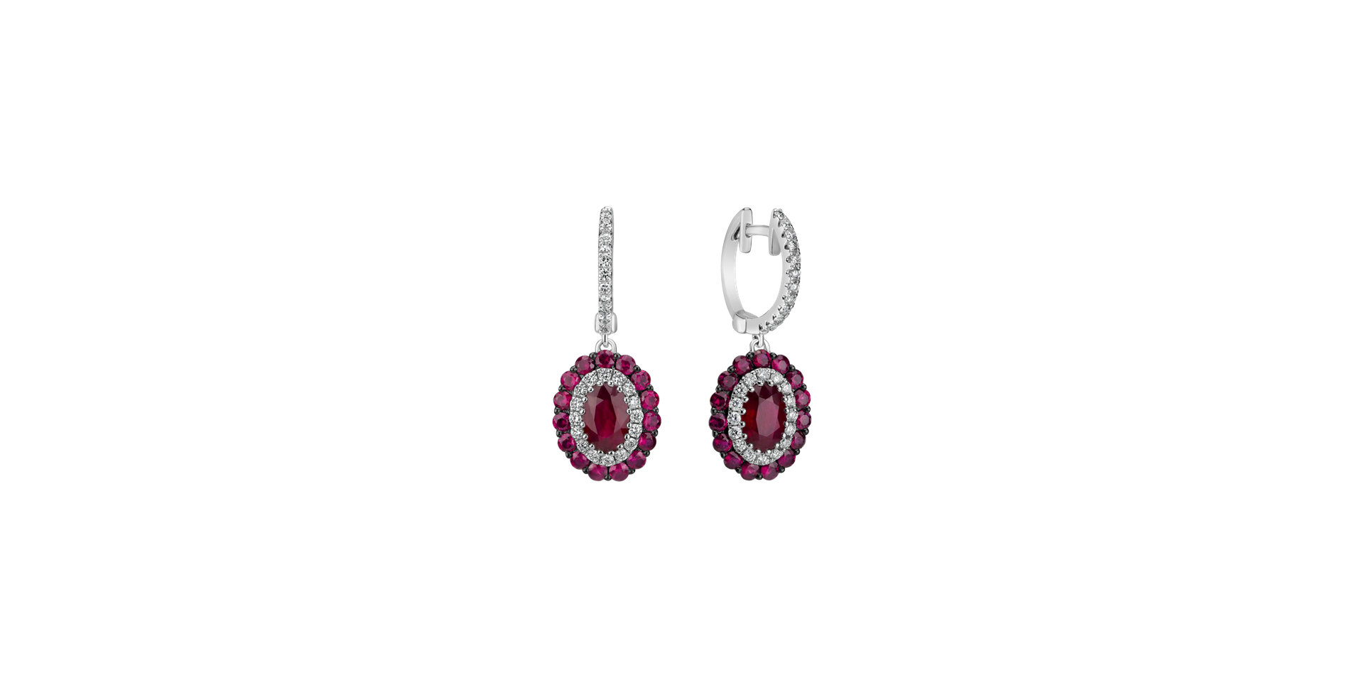 Diamond earrings and Ruby Courage