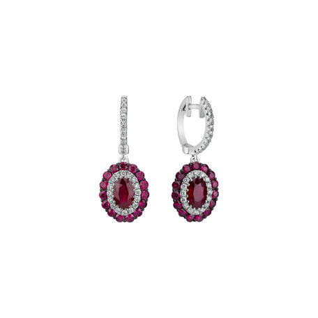 Diamond earrings and Ruby Courage